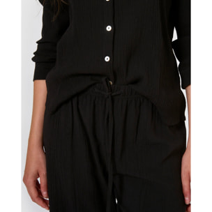 Pantalón algodón lino negro