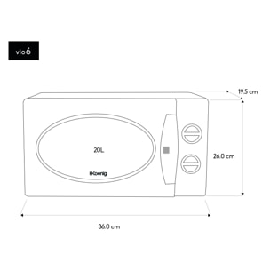 Microondas, 700 W, 20 Litros, 6 Configuraciones.