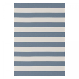 Tapis salon NOKA Bleu 80x150 Fait en Europe en polypropylène doux et soyeux