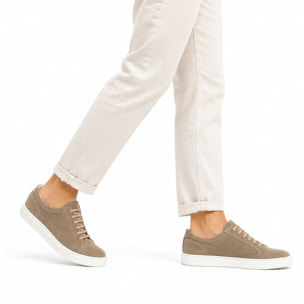 Sneakers stringate in camoscio