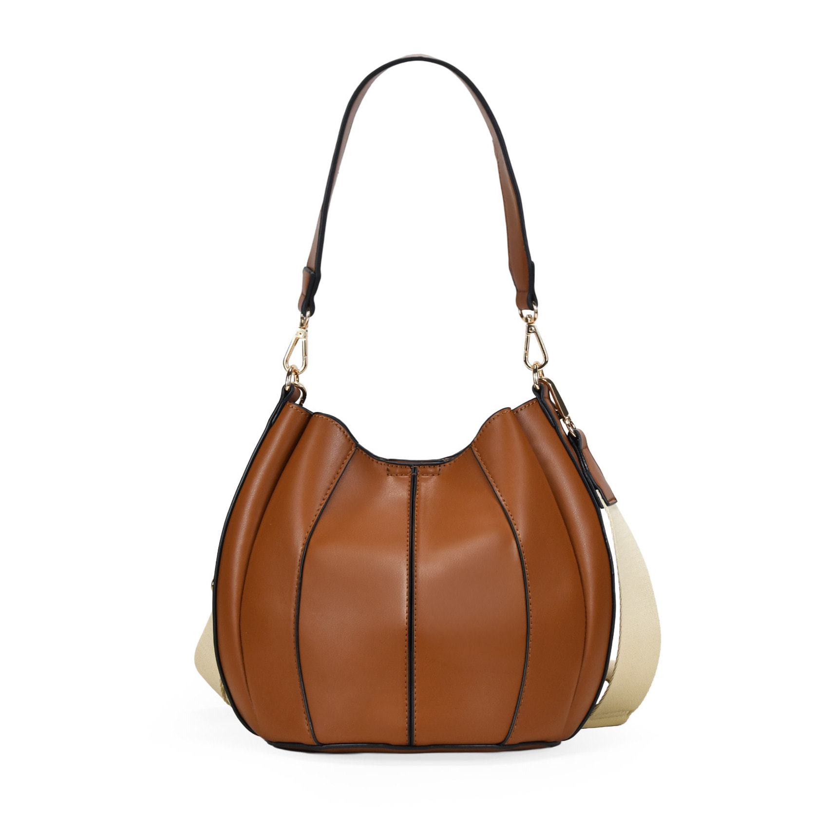 Bolso cubo cuero con doble asa