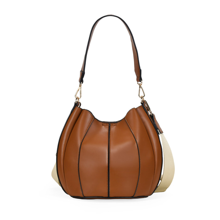 Bolso cubo cuero con doble asa