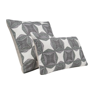 Housse de coussin bi-matière coton et lin, WAX