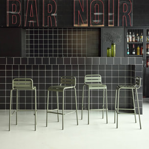 Chaise haute de jardin acier 69cm (lot de 4) AMÉLIA