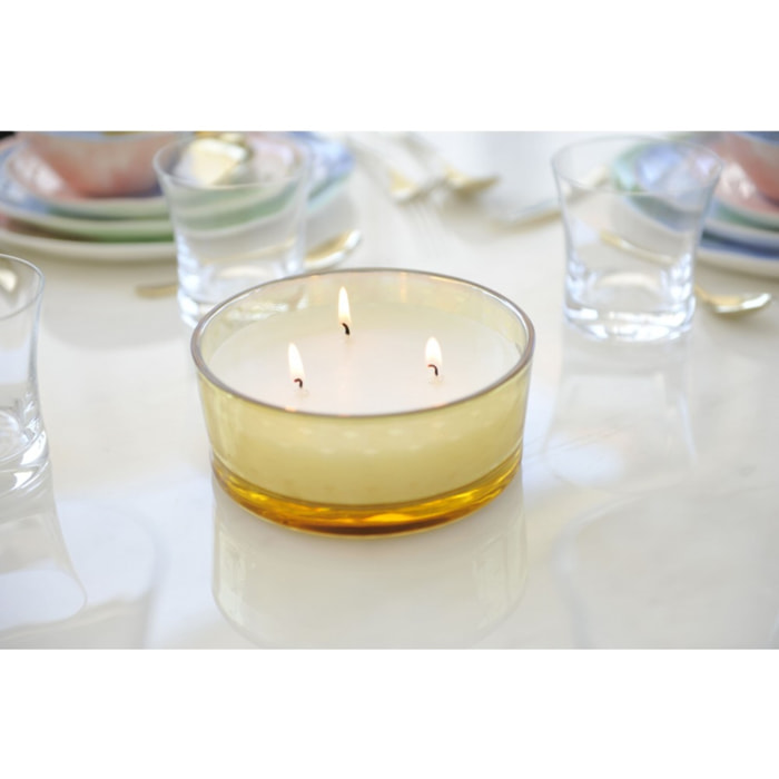 Bougie vanille pot en verre doré