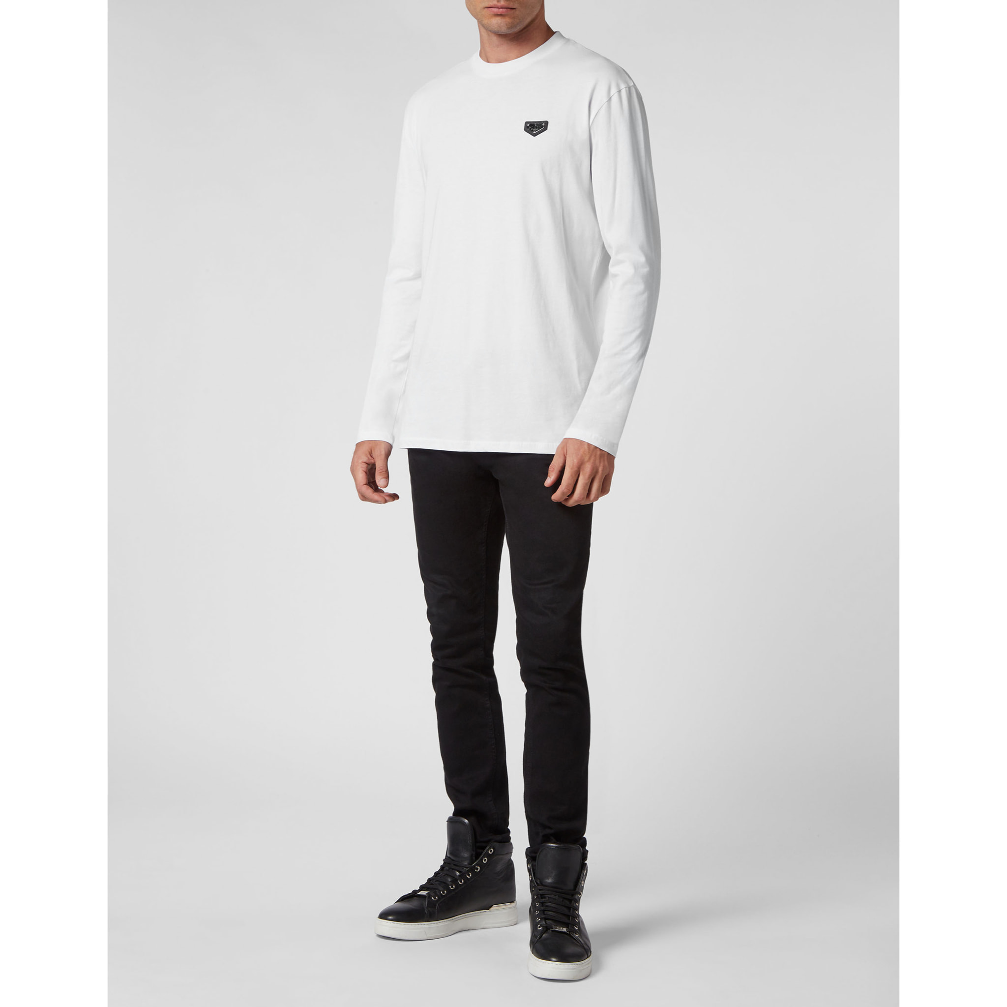 PHILIPP PLEIN Camiseta de cuello redondo y manga larga