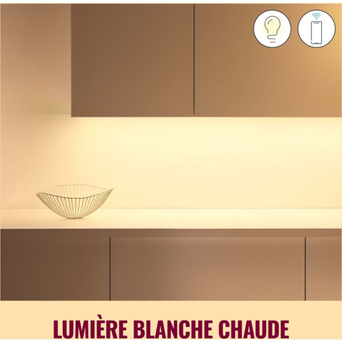 Bandeau LED WIZ RGB Couleur 2m Ultra lumineux 1600lm