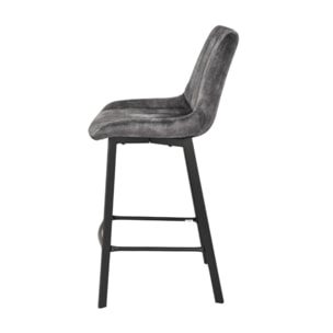 Tabouret de bar rembourré et capitonné en velours - EMMA 2