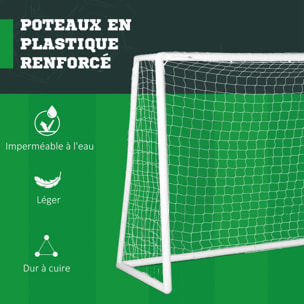 But de football cage de foot but futsal - dim. 3L x 1,2l x 2H m - PVC blanc