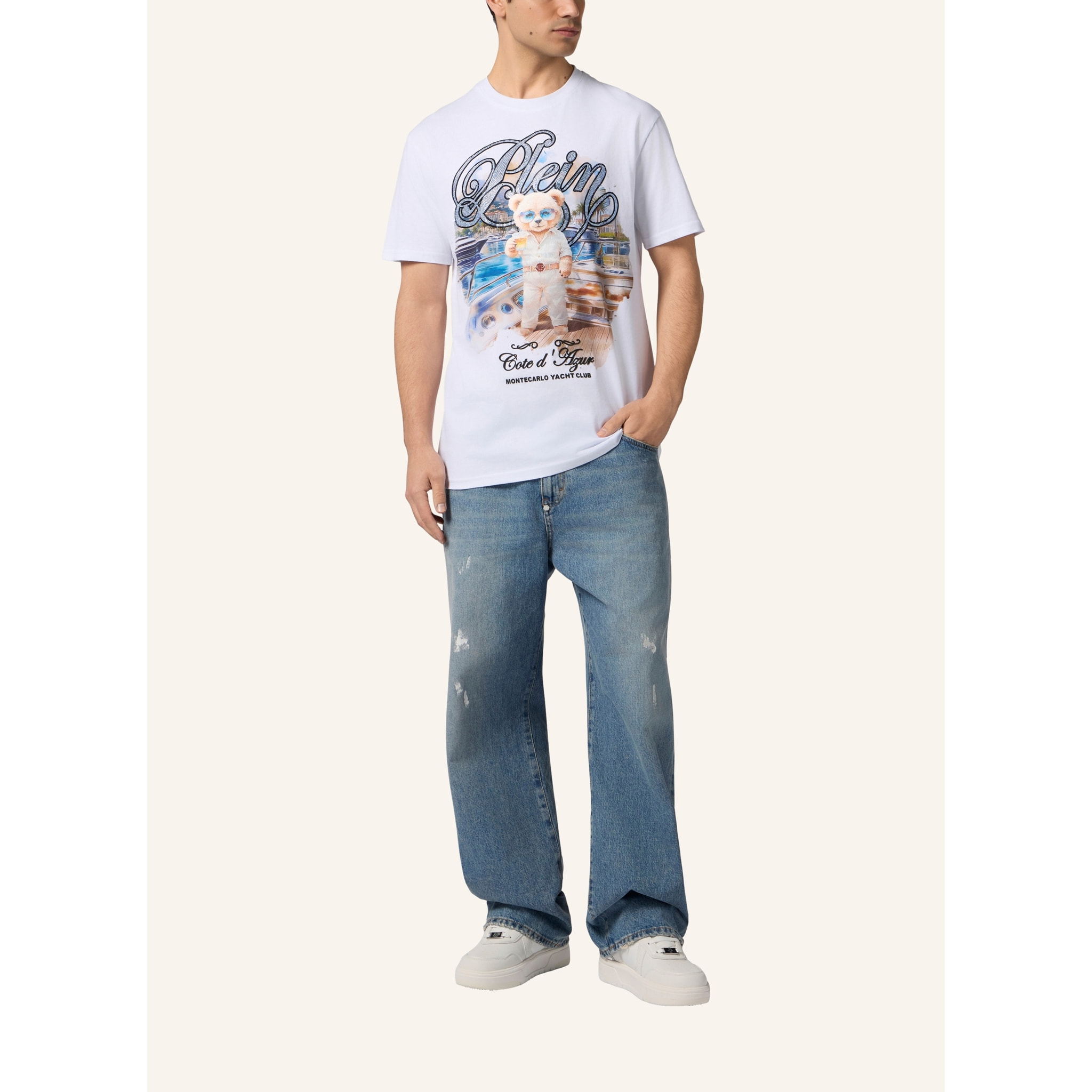 PHILIPP PLEIN Round Neck T-Shirt Teddy Yachting