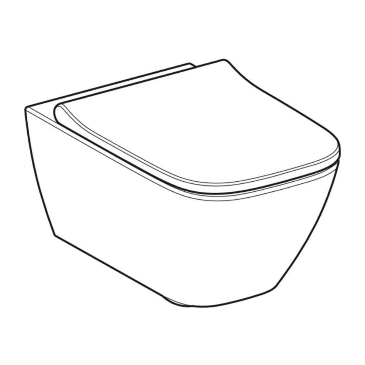 Smyle Square WC suspendu Rimfree avec fixations invisibles, caréné, avec abattant softclose slim, blanc (500.683.01.2)