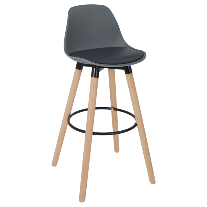 Tabouret De Bar Walt Gris - Lot De 2