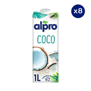 8x 1L - Alpro - Boisson Végétale - Lait de coco