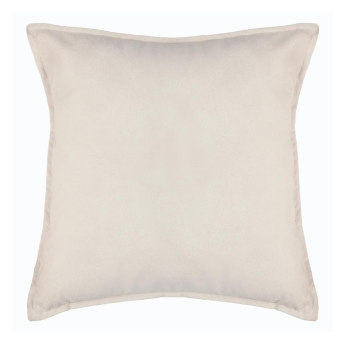 Coussin ''Lilou'' Effet velours 45 x 45 cm - Couleur: Ivoire