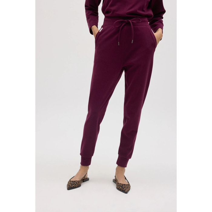 Pantaloni jogger testurizzati bordeaux
