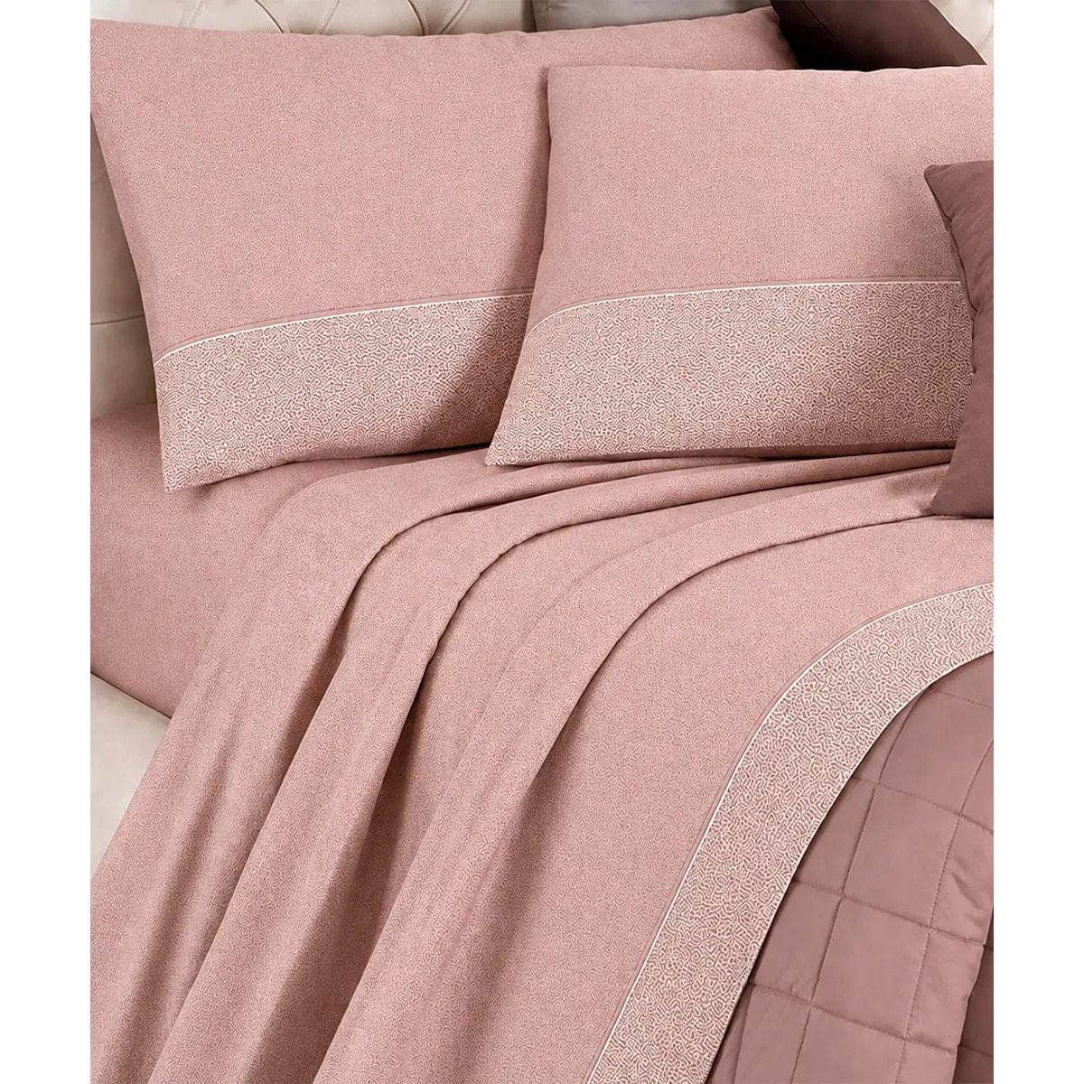 Completo Lenzuola Class Rosa 100% Cotone e Made in Italy con stampa digitale HD