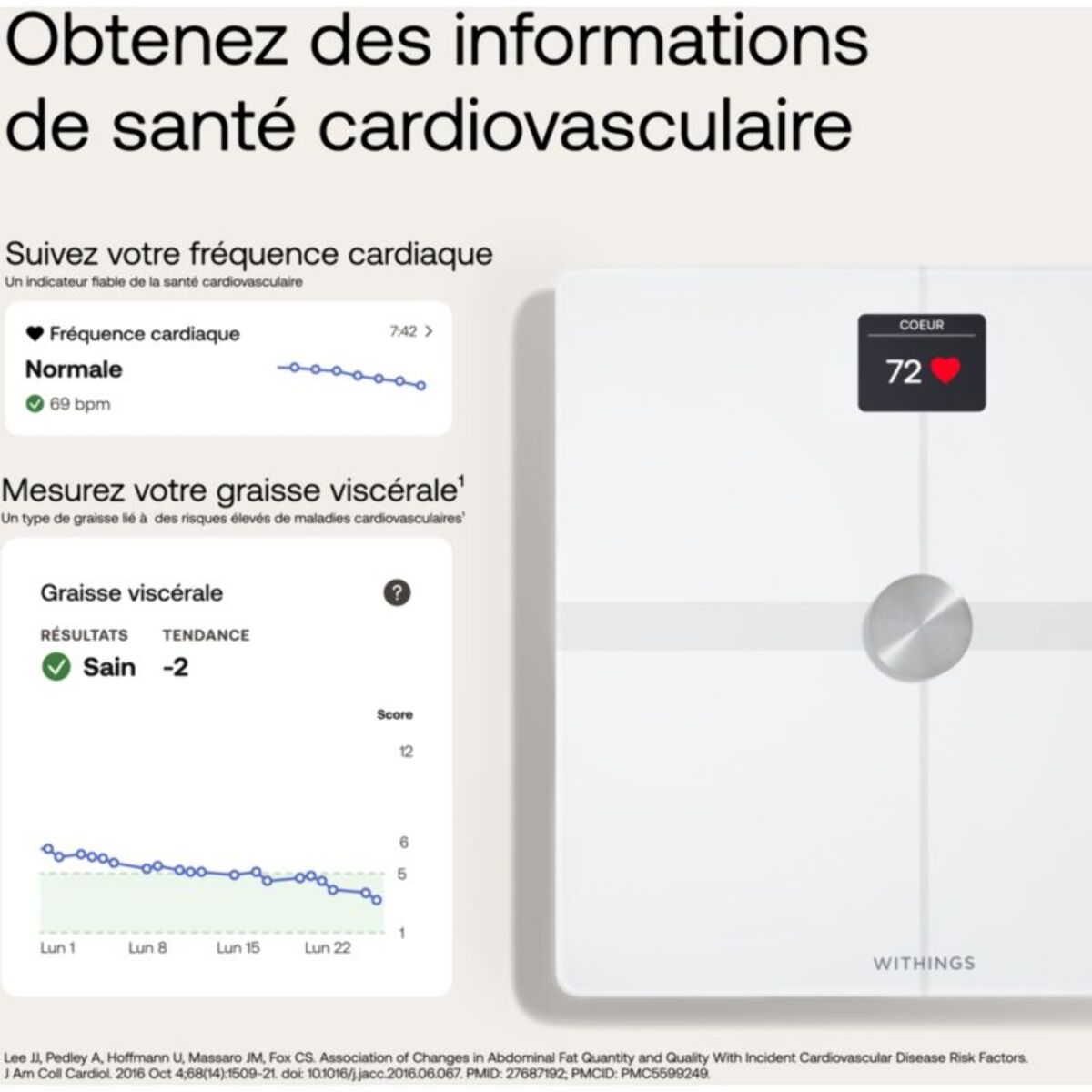 Pèse personne connecté WITHINGS Body Smart Blanc