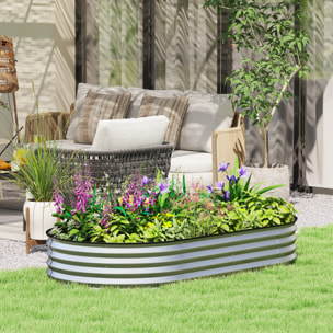 Jardinière carré potager dim. 181 x 93 x 30 cm tôle d'acier galvanisée