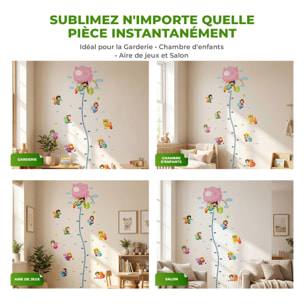 Stickers Muraux décoration adhésifs Toise Enfants avec Montgolfière