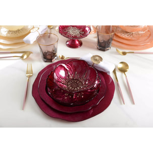 Lot de 6 Assiette à dessert fuchsia