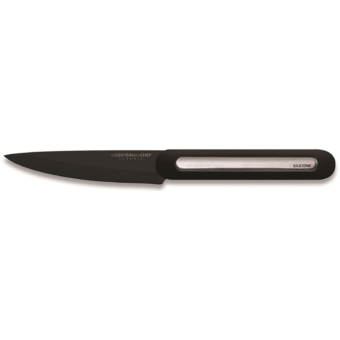 Couteau à steak LE COUTEAU DU CHEF silicone manche - lame noir Blister Pegb
