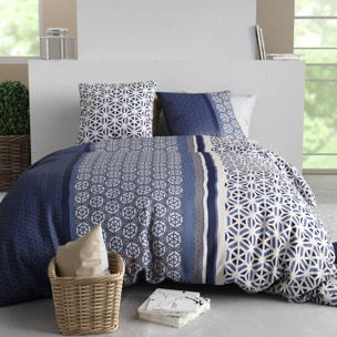 Parure housse de couette imprimé 100% coton - mil