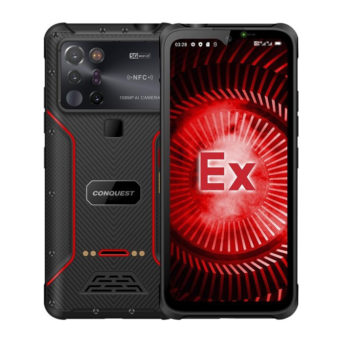 DAM Smartphone PROFESSIONAL RUGGED S23 5G, Android 12, 12GB RAM + 256GB. Schermo 6,58''. Telecamera AI da 108 MP, visione notturna da 20 MP. Grado militare IP68/IPK69 MIL-STD-810H. Funzioni professionali. 8x1,8x17,2 cm. Colore nero