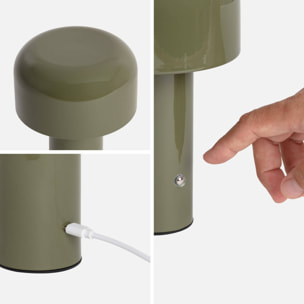 Lampe à poser LED sans fil rechargeable Victor vert Ø 13cm