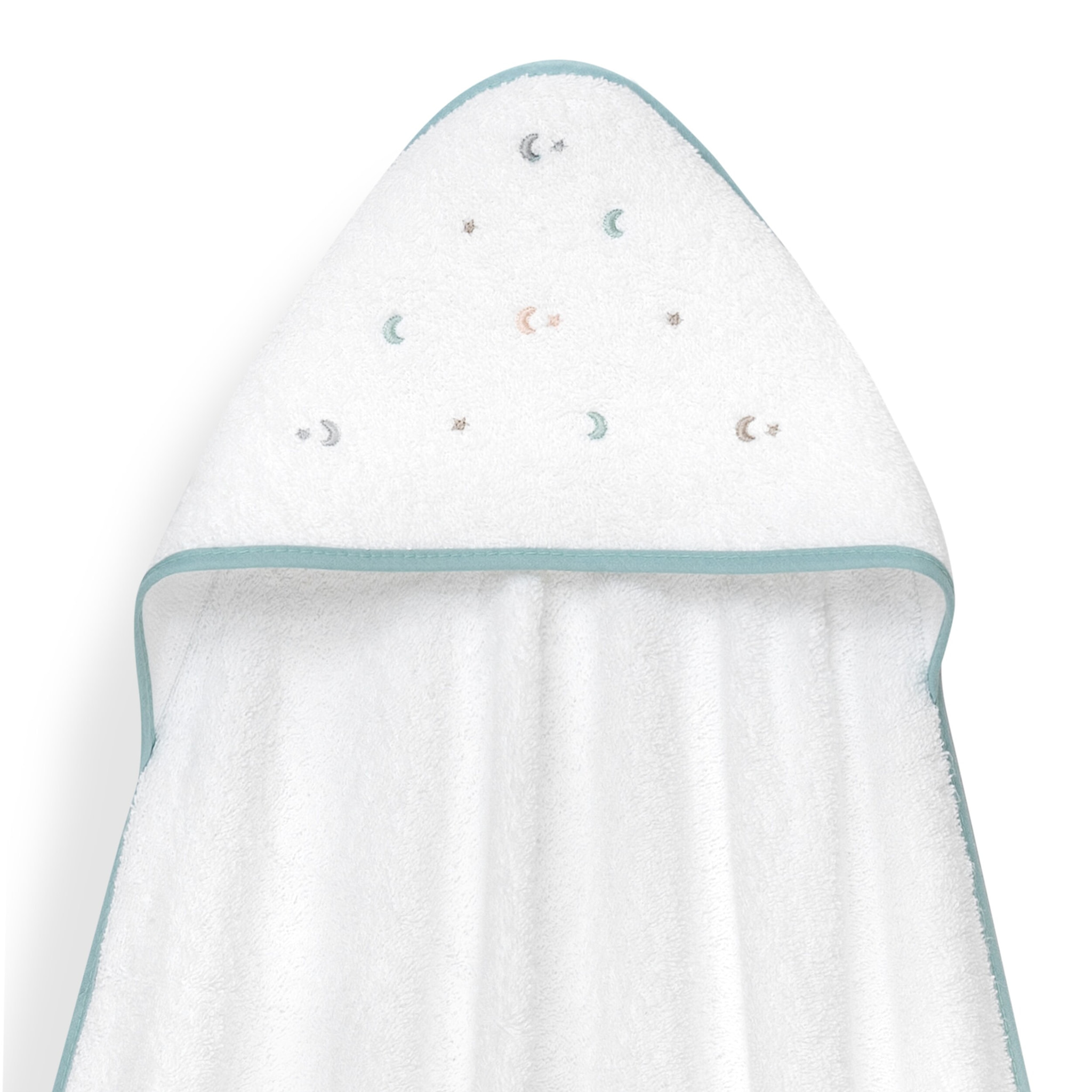 Capa Baño 1X1 Mod Estrella Luna Multicolor+Gorro Bco/Verde