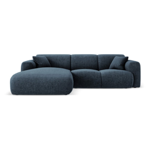Canapé d'angle gauche "Nolio" 4 places en chenille bleu roi