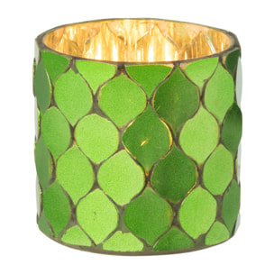 J-Line photophore Cylindre Mosaïque - verre - vert - small