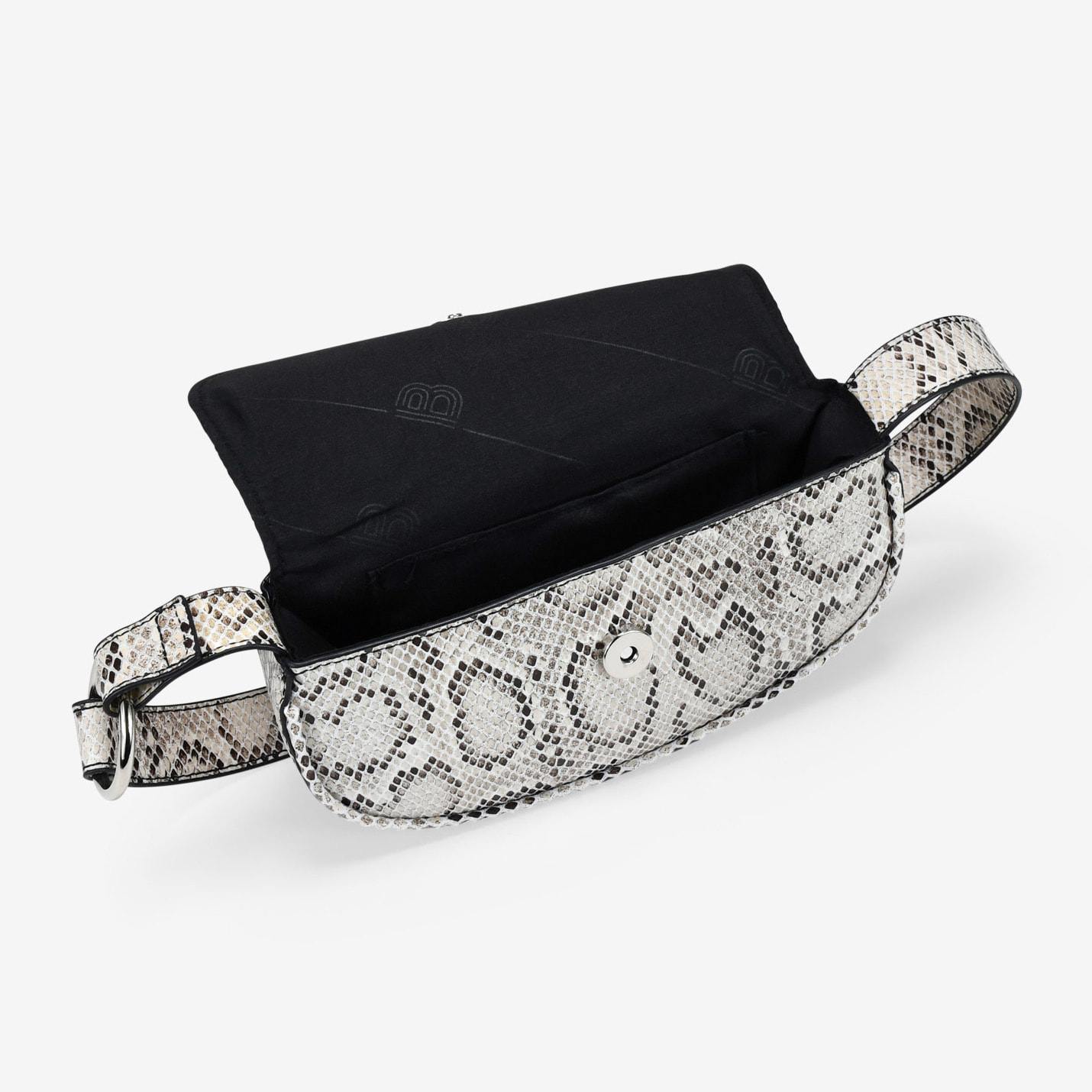 Bolso mini de hombro en serpiente con solapa