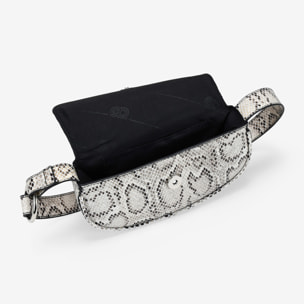 Bolso mini de hombro en serpiente con solapa