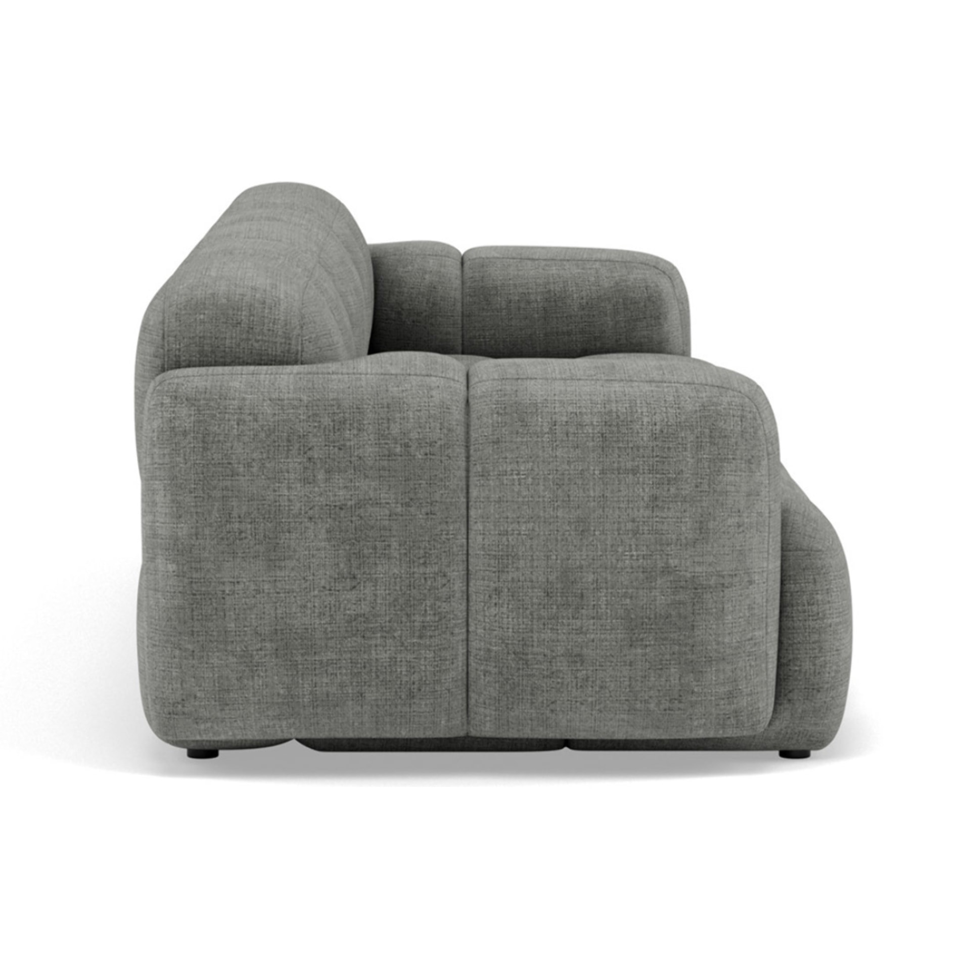 Grace - canapé modulable 3 places en velours texturé - Gris