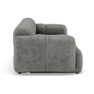 Grace - canapé modulable 3 places en velours texturé - Gris