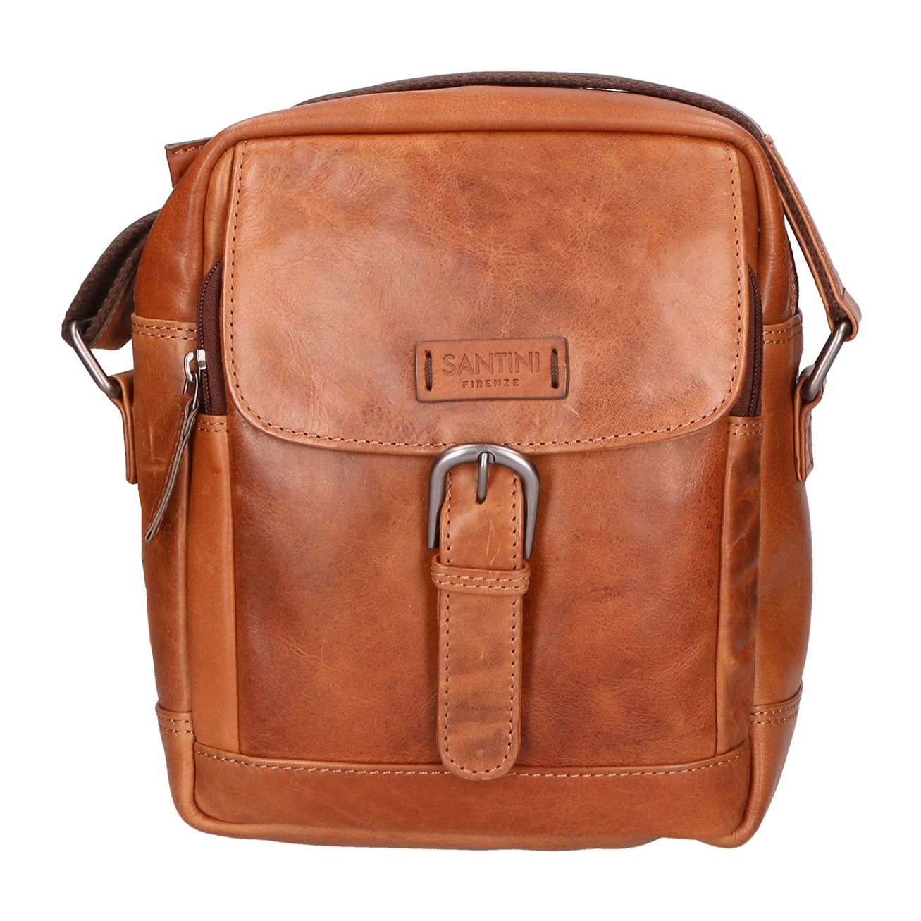 Borsa a tracolla unisex vera pelle - Modello False - 100% pelle di vacchetta - 22.0 x 24.0 x 7.5 cm