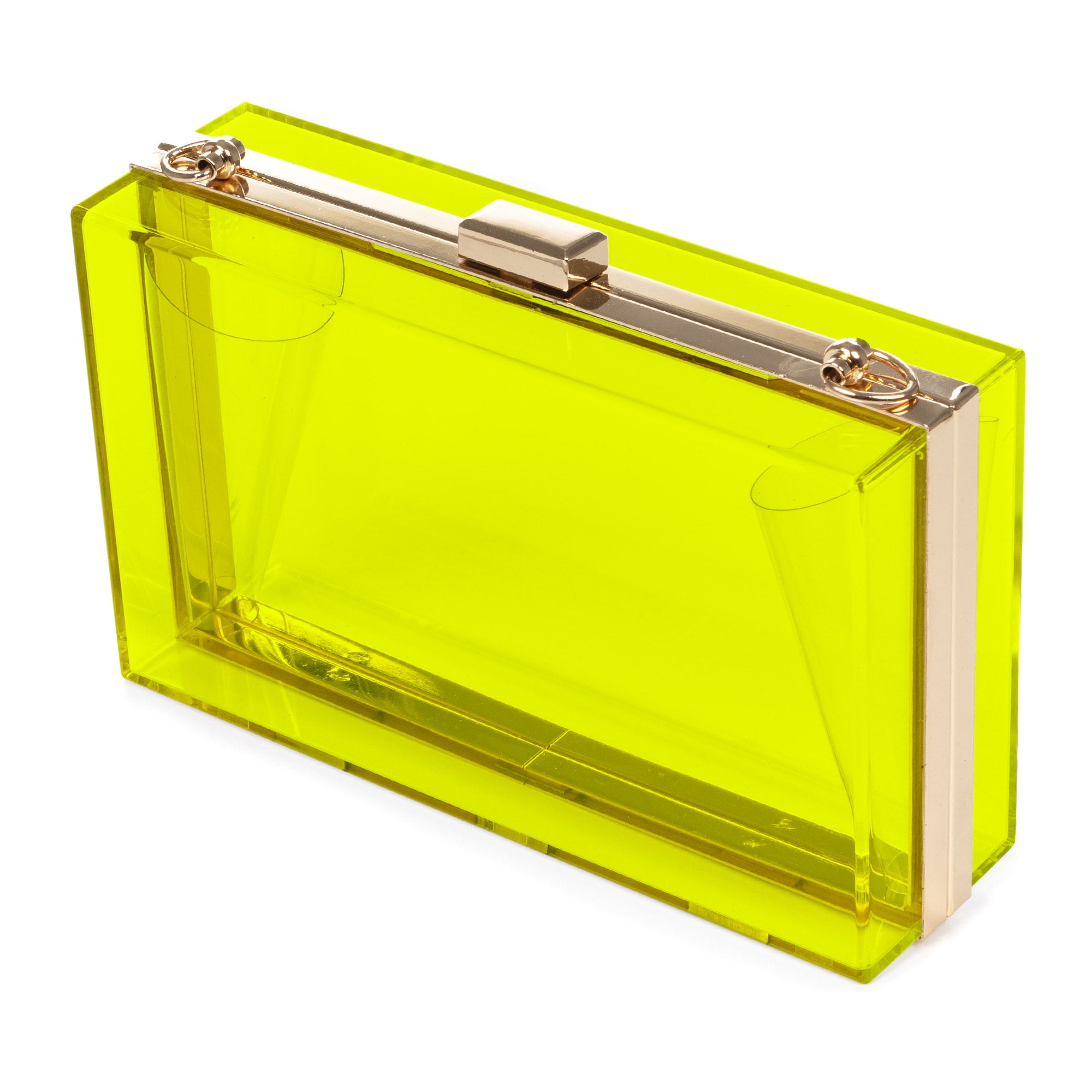 Villalfonsina bolso Clutch de mano, de metacrilato transparente con cadena