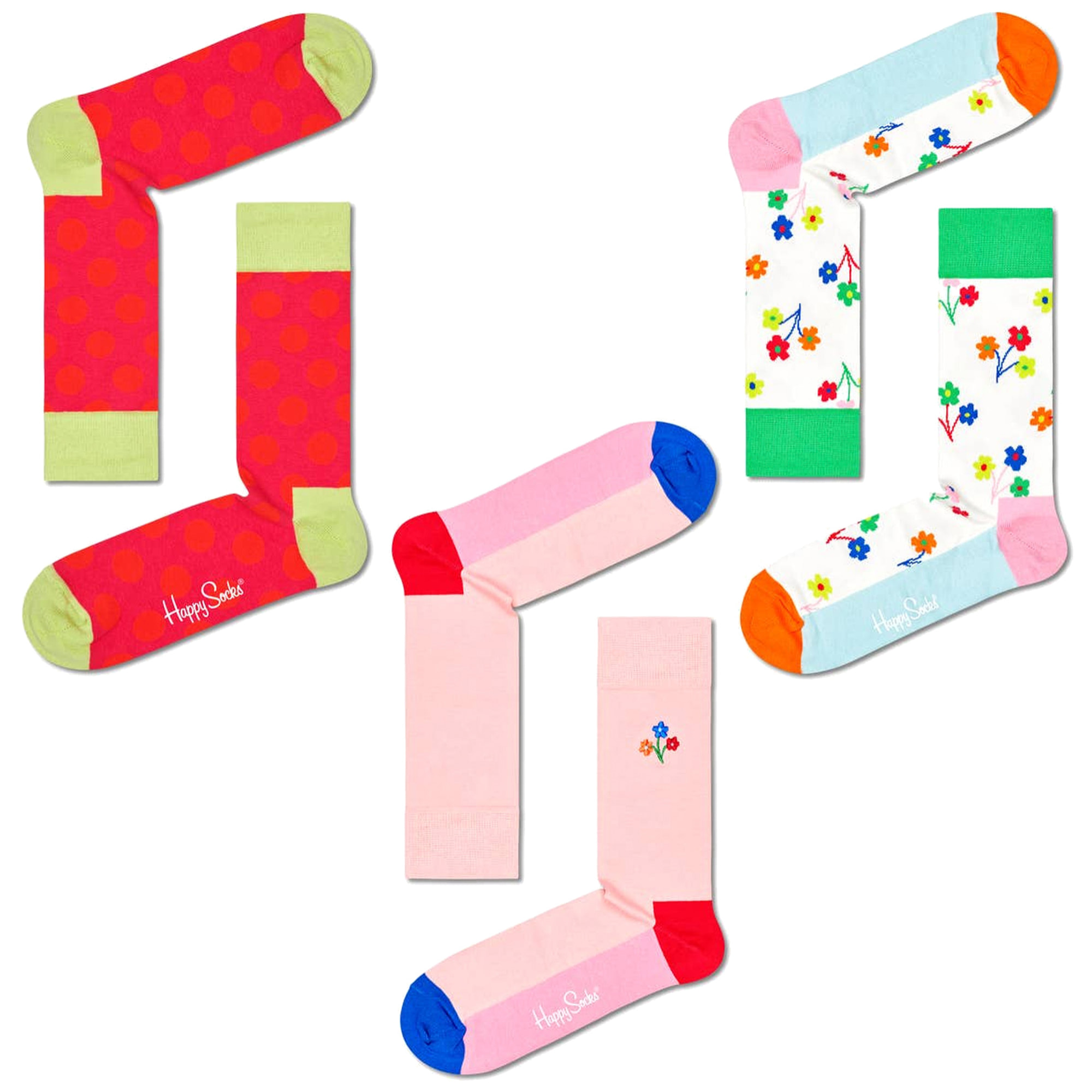 Set de 3 pares de calcetines - diseño "Flowers"