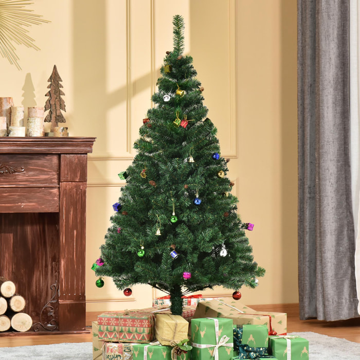 Árbol de Navidad 150 cm Incluye Decoración Artificial Verde y Blanco