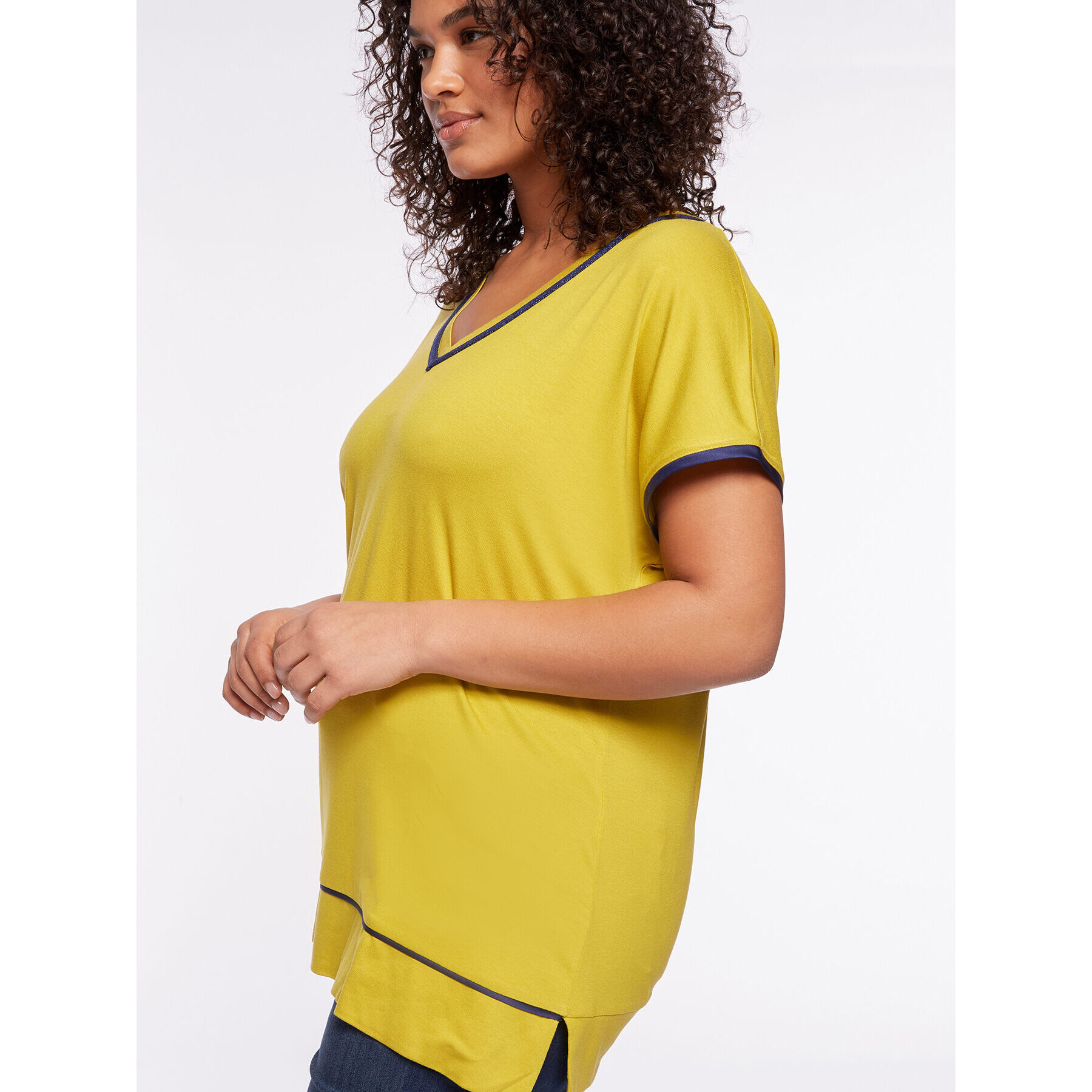 Fiorella Rubino - Camiseta con bordes en contraste - Amarillo