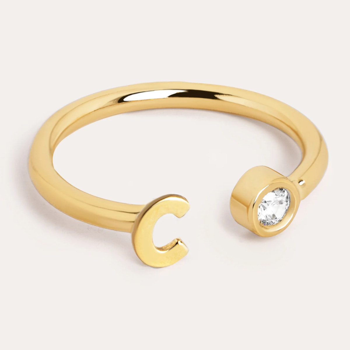Anelli Personalized Letter Spark Argento Placcato Oro
