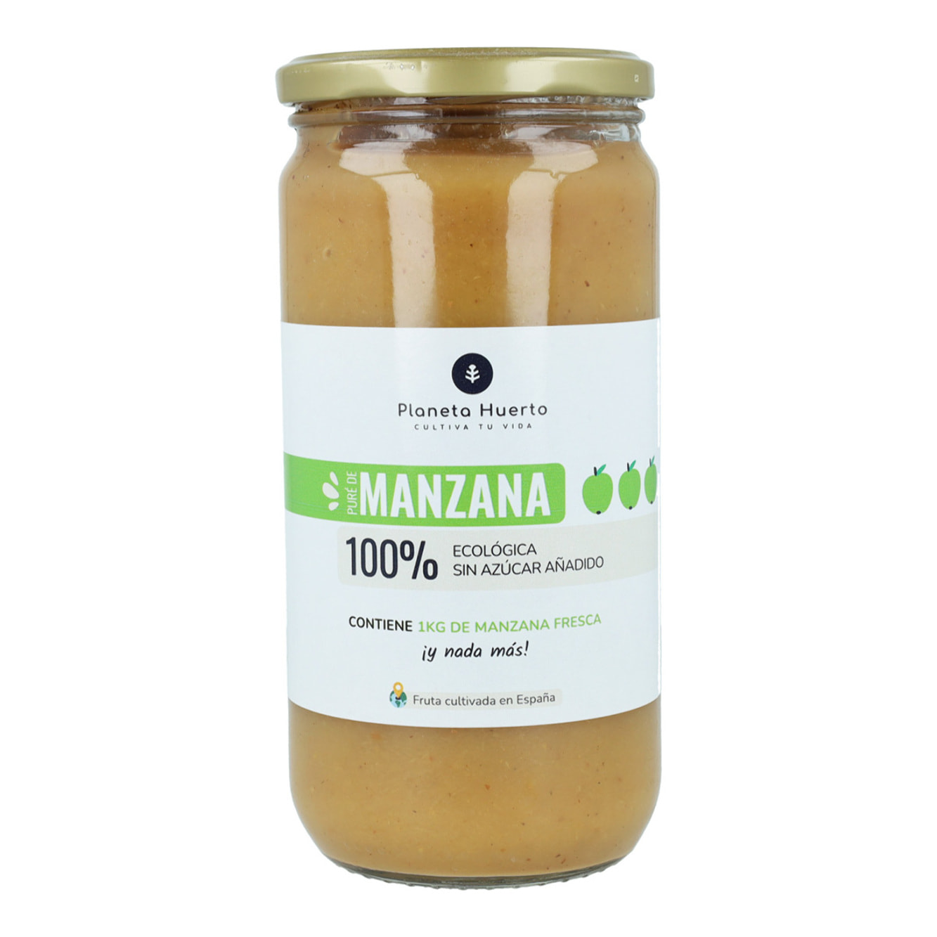 PLANETA HUERTO | Compota de Manzana Sin Azúcar ECO 700g – 100% Manzana de Cultivo Ecológico, Sin Azúcar Añadido