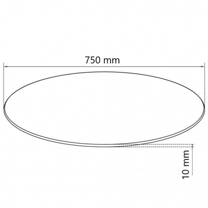 Plateau rond D75cm en verre trempé transparent