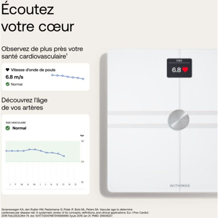 Pèse personne connecté WITHINGS Body Comp Blanc