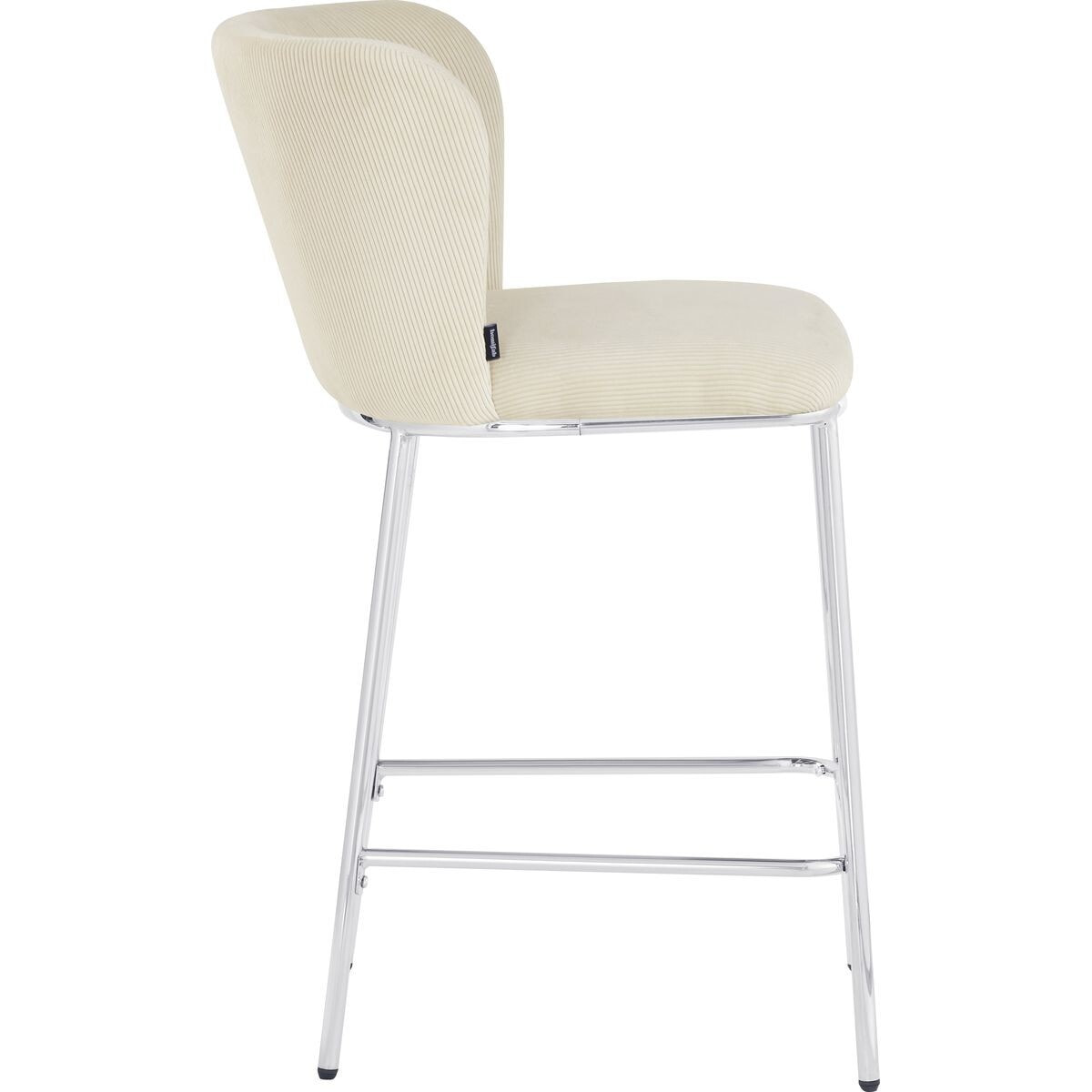 Lot de 2 tabourets de bar en velours côtelé, piètement chromé - TOMA