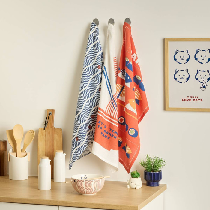 Lot de 3 torchons Nippon Line 45x70cm