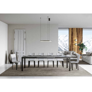 Mesa extensible 90x160/420 cm Everyday Evolution Cemento estructura Antracita