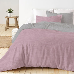 Intrecci - Set Copripiumino, 100% Flanella di Cotone, Morbido e Caldo, Sacco Copripiumino 1 Federa/e, Effetto Tinto in Filo, Double Face, Singolo