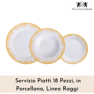 Servizio piatti Raggi da 18 pezzi in porcellana
