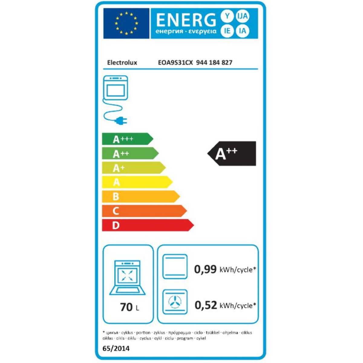 Four encastrable fonction vapeur ELECTROLUX EOA9S31CX SteamPro